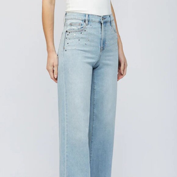 Hidden - Logan Light Wash Studded Hotfix Dad Jean, size 27, NWT - Picture 8 of 13